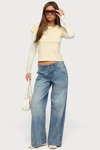 Stripey Layered Long Sleeve T Shirt