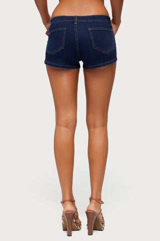 Alita Low Rise Denim Micro Shorts