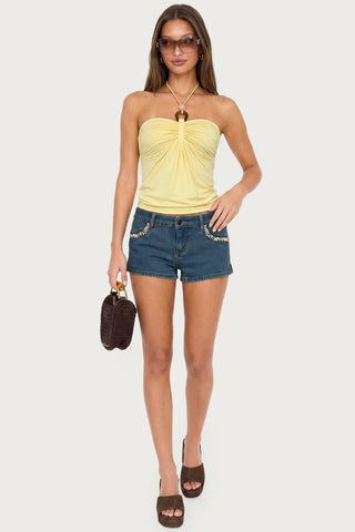Itzel Ring Gathered Halter Top