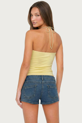 Itzel Ring Gathered Halter Top