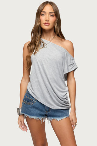 Ofelia Asymmetric Off Shoulder Ruched Top