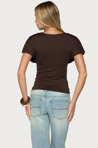 Betee Flutter Plunge Neck Top