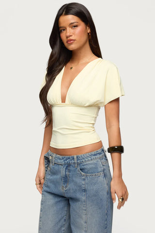 Betee Flutter Plunge Neck Top