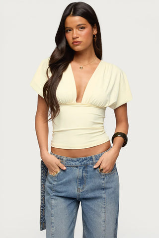 Betee Flutter Plunge Neck Top