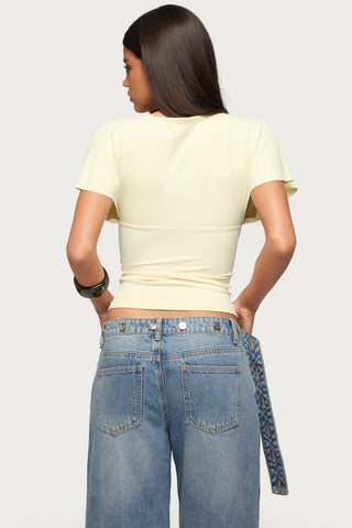 Betee Flutter Plunge Neck Top