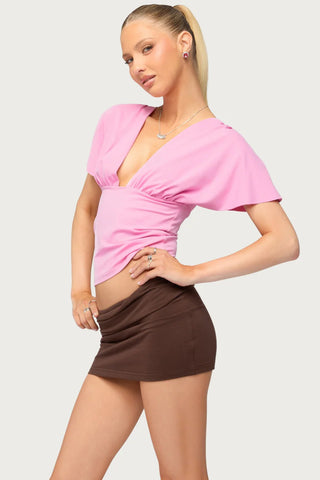 Betee Flutter Plunge Neck Top