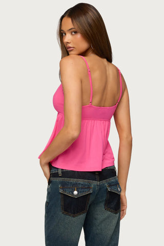 Belen Polka Dot Lacey Babydoll Top