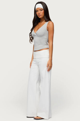 Wide Leg Foldover Pants