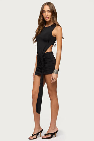 Sash Cutout Mini Dress