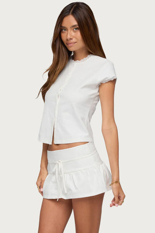Yelena Lacey Button Up Top