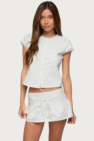 Yelena Lacey Button Up Top