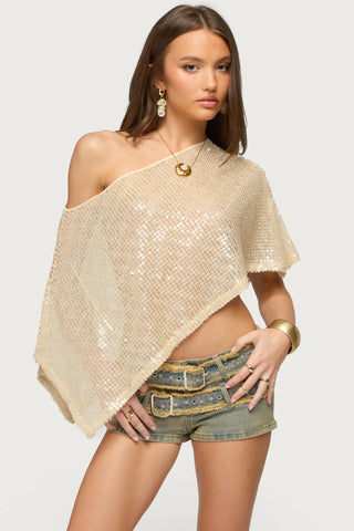 Alanna Sheer Sequin Poncho