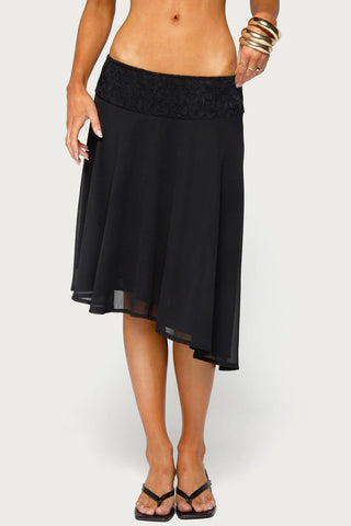Evia Lacey Asymmetric Midi Skirt