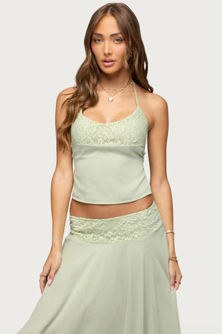 Evia Lacey Backless Halter Top