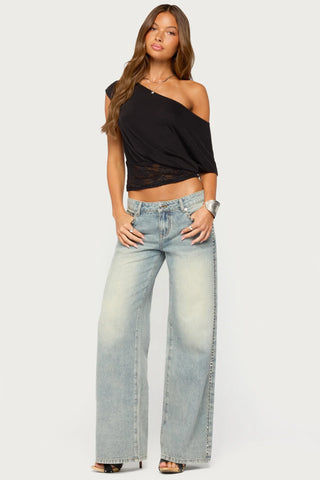 Michy Off Shoulder Lacey Top