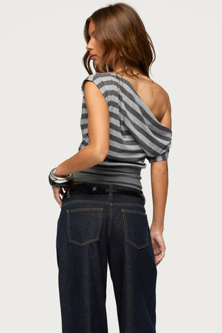 Kittie Striped Off Shoulder Top