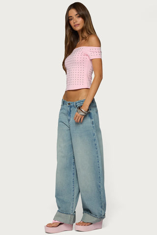 Mack Studded Off Shoulder Top