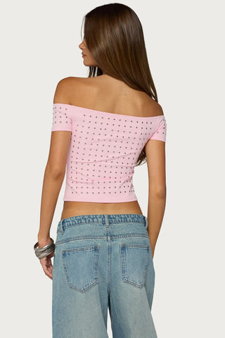 Mack Studded Off Shoulder Top