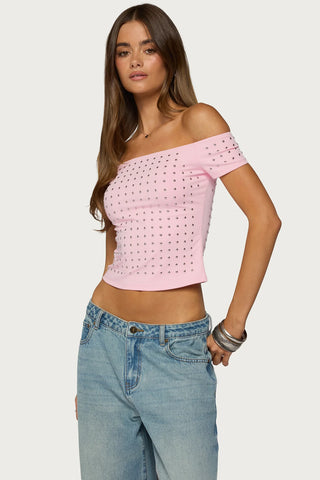 Mack Studded Off Shoulder Top