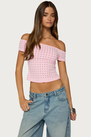 Mack Studded Off Shoulder Top
