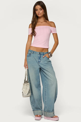 Mack Studded Off Shoulder Top