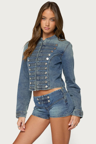 Jazzy Denim Napoleon Jacket