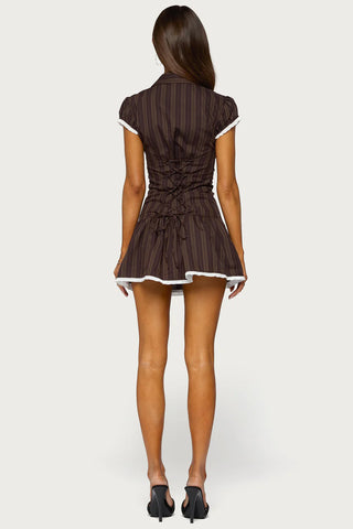 Clarah Striped Button Up Mini Dress
