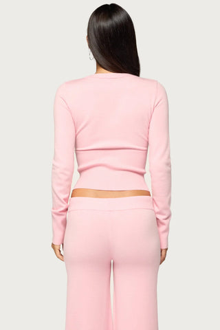 Eddie Long Sleeve Knit Wrap Top