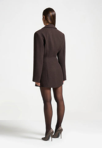 Wool Asymmetric Blazer Dress