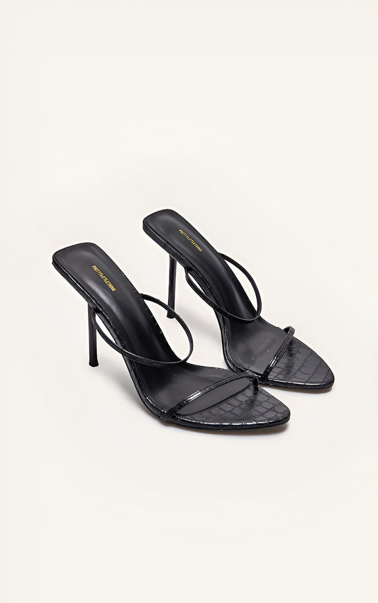 Croc Faux Leather High Heels