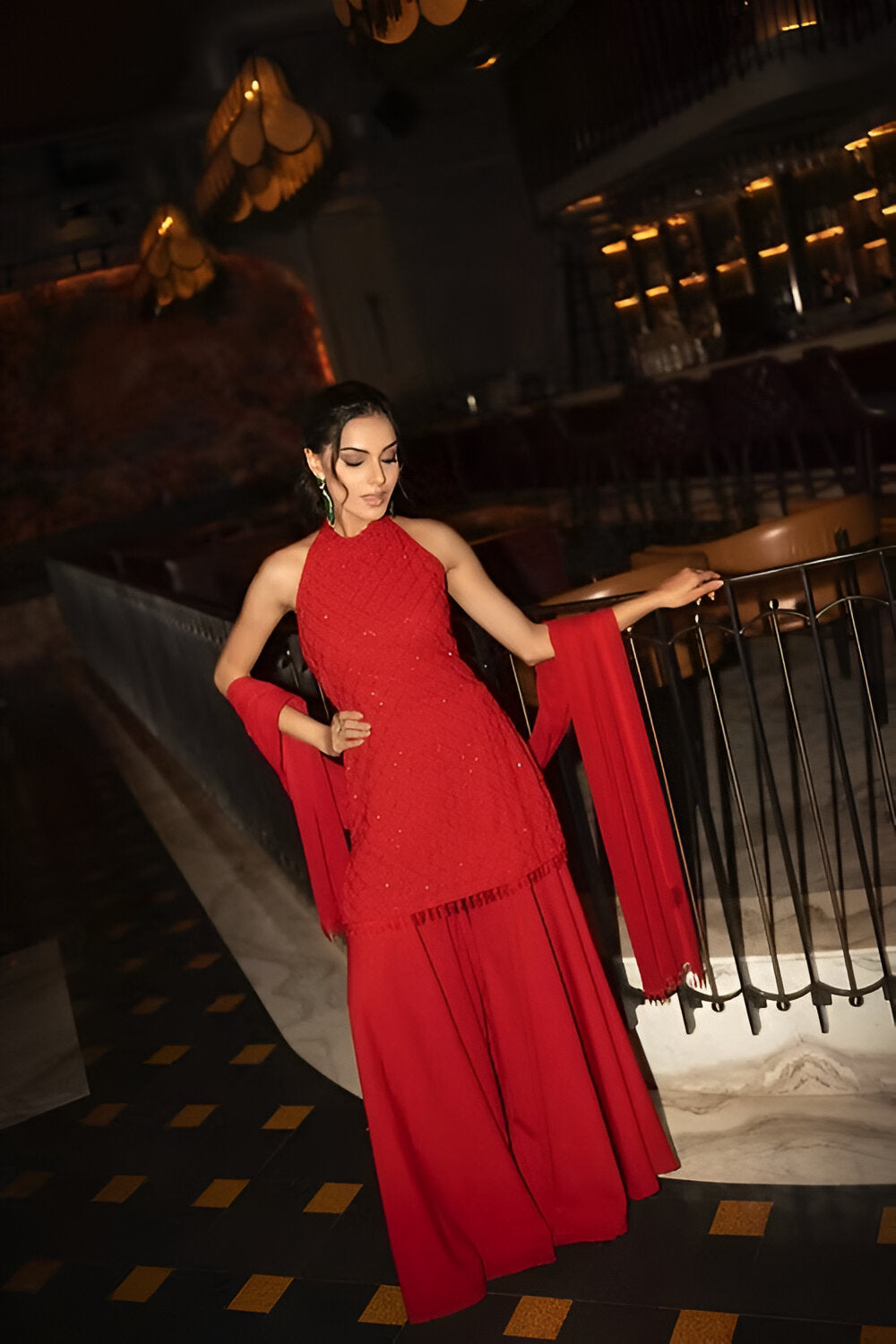 Red Allure gharara set