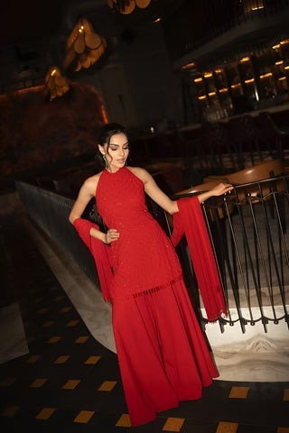 Red Allure gharara set